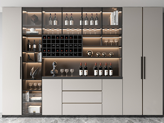 Modern Wine Cabinet 3d model