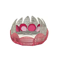 Woven Lotus Shaped Decorative Object In Pink And White For Interior Decor