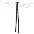 Industrial utility pole structure with multiple supporting wires and stable design