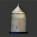 Detailed White Dome Architectural Model With Classical Columns And Blue Base