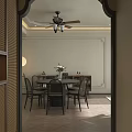 Warm Retro Integrated Living And Dining Room With Comfortable Furniture And Bright Natural Lighting