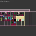 Modern Bookcase Interior Design With Layered Shelves Decorative Items And Green Plants
