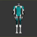 Turquoise Humanoid Robot With White Limbs Black Details And Futuristic Design