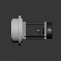 Industrial Electric Motor With Silver Gear Housing And Black Metal Components
