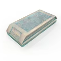 Ancient Bronze Rectangular Sculpture Carving With Intricate Patterns And Inscriptions
