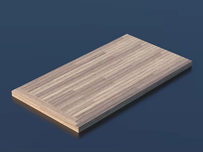 Natural Wooden Rectangular Plank With Smooth Surface And Natural Wood Grain Texture 3d model