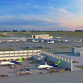 Bird's Eye View Planning of Airport Infrastructure with Terminal Runways and Parked Aircraft