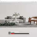 Modern sofa coffee table combination 3d model