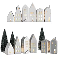 Small House Shaped Table Lamps with Trees for Cozy Home Decor
