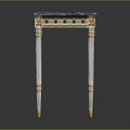 Elegant Dining Chairs With White Frame Gold Accents And Marble Decor Details