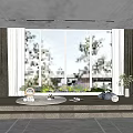 Modern Balcony Indoor Small View Combination Villa Balcony Simple Partition Shape Balcony Cabinet Shoe Cabinet 3d model