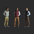 Men In Various Colored Vests And Shirts With Different Pants Styles