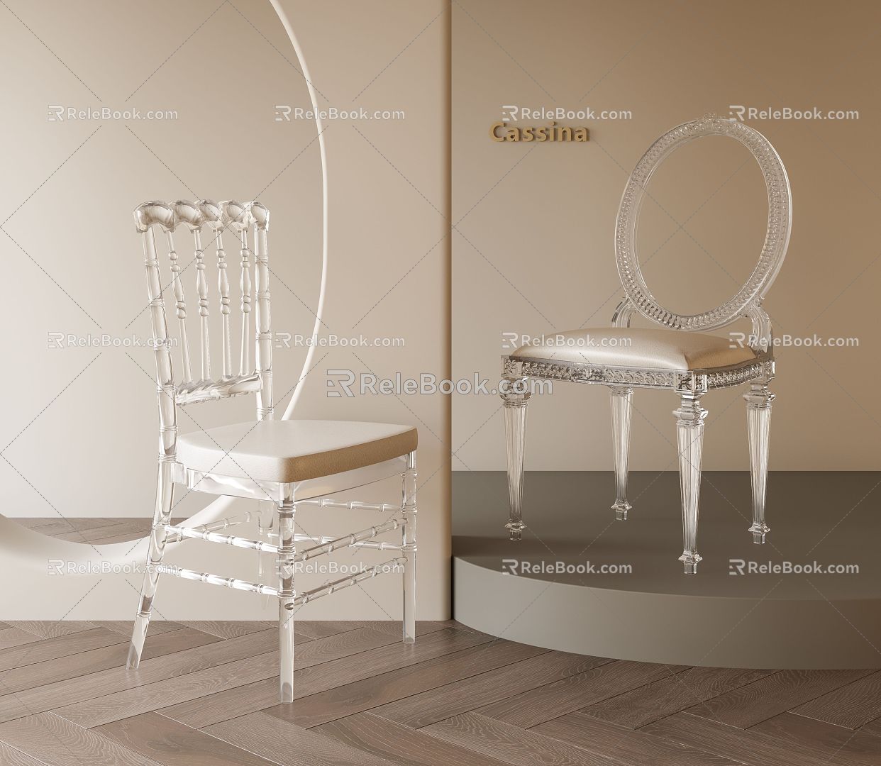 French Transparent Acrylic Dining Chair Single Chair Banquet Hall Acrylic Dining Chair Casual Acrylic Single Chair 3d model