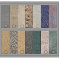 Fabric Samples With Various Textures And Colors On Display Shelf 3d model
