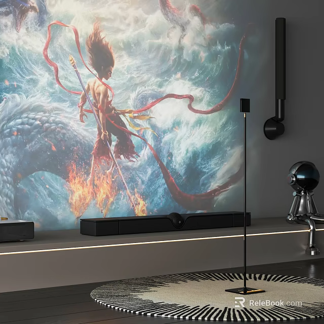 Home Security Projection Monitoring System With Indoor Camera And High Definition Display Setup 3d model 