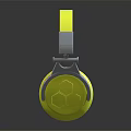 Yellow Over Ear Headphones With Modern Design Silver Accents And Black Ear Cups