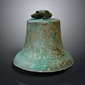 Antique Bronze Bell With Green Patina Vintage Design Home Decor Accent Piece