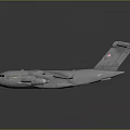 Gray Large Transport Aircraft 3D Model Featuring Four Engines and Wide Wings