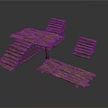 Rustic Wooden Building Structure Featuring Platform Steps and Separate Plank Components