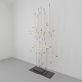 Modern Minimalist Artistic Floor Lamp with Intricate Slim Lines and Black Base