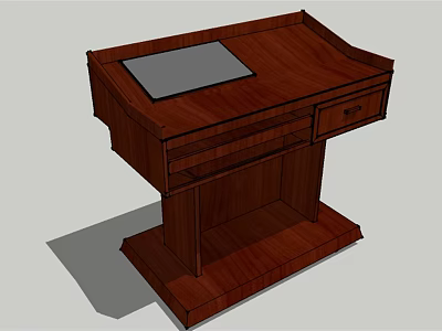 Sturdy Wooden Functional Desk with Single Drawer and Smooth Writing Surface 3d model