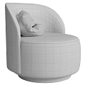 Leisure Chair with Leaf Patterned Orange Beige Fabric and Gray Cushion