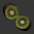 Fresh Ripe Kiwi Fruit Sliced In Half Showing Green Flesh Black Seeds And Yellow Center