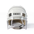 White Motorcycle Helmet With Duck Logo And CCM Brand Multiple Angles 3d model