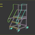 Sturdy Metal Rolling Ladder Cart With Steps And Wheels For Easy Mobility
