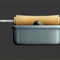 Canned Fish Container With Red Label And Yellow Oil Roll Inside