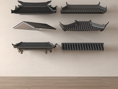 New Chinese style eaves roof model