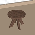 Modern Stool Shoe Changing Stool Round Stool 3d model