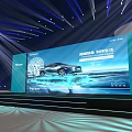 Ultimate Stage Setup With Blue Lights Large Screen Car Display Tech Life Theme 3d model