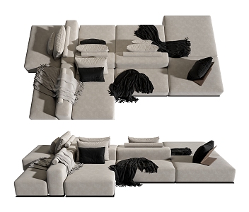 Modern Poliform Multiplayer Sofa 3d model