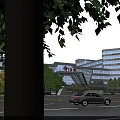Modern Office Building Complex With Green Roofs Landscaped Gardens And Central Plaza In Urban Area