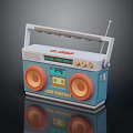 Vintage Retro Radio Speaker with Jazz Machine Design Dual Speakers Tape Slot and Antenna