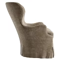 Comfortable Taupe Corduroy Accent Chair With High Back Armrests And Skirted Base