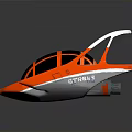 Futuristic Orange Streamlined Spacecraft Design With Transparent Cockpit For Aerospace Exploration