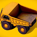 Yellow Heavy Duty Mining Dump Truck With Large Tires And Dump Bed 3d model