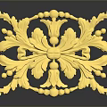 Vintage Golden Metal Decorative Household Ornament With Intricate Floral Patterns