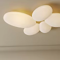 Modern Flower Shaped White Lampshade Ceiling Light With Soft Lighting On Ceiling 3d model