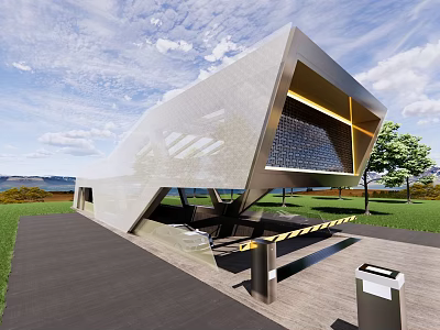 garage gate underground parking modern outdoor underground garage shed 3d model
