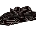 Modern Black And White Striped Sectional Sofa With Geometric Pattern Cushions And Comfortable Seating 3d model