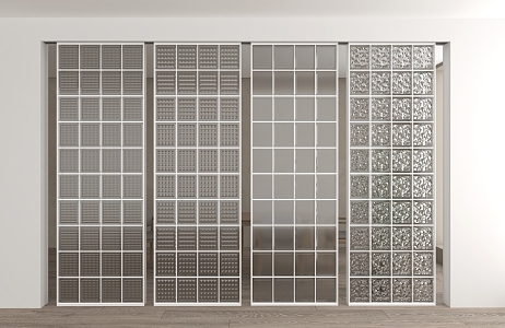 Glass brick partition 3d model