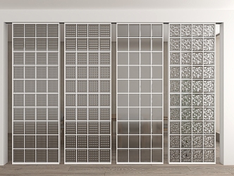 Glass brick partition 3d model