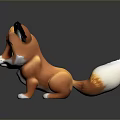 Cartoon Fox Game Movie Character With Brown White Fur Big Eyes Black Tipped Ears