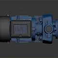 Blue Electric Water Pump With Motor Housing And Mechanical Components