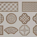 New Chinese-style openwork window 3d model