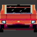Shiny Red Vintage Toy Car With Rear Spoiler And Detailed Windows