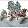 Snowman Snowball Fight Snow Christmas Christmas Romantic 3d model